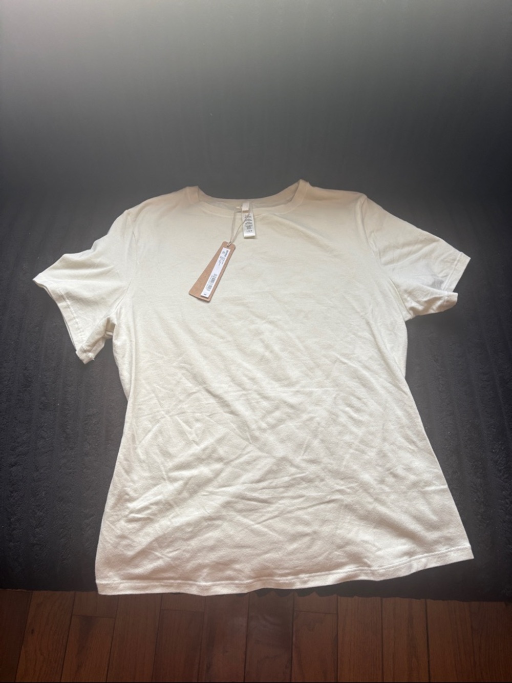 Skims Cotton Jersey T-Shirt •NWT •Never Worn •Bone (Cream) • Large